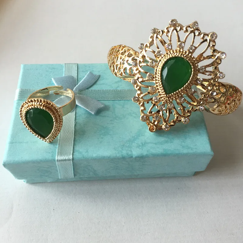 2018 Новый 4 шт./компл. год продаж Марокко Ювелирные наборы Мода Rhinestone 24 К золотой