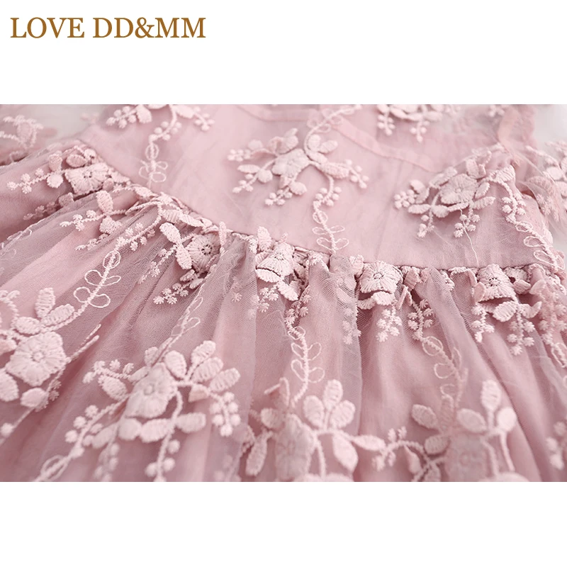 LOVE DD& MM/Одежда для девочек; платья; Новинка года; сезон весна-лето; модное милое кружевное платье с вышивкой и рукавами для девочек