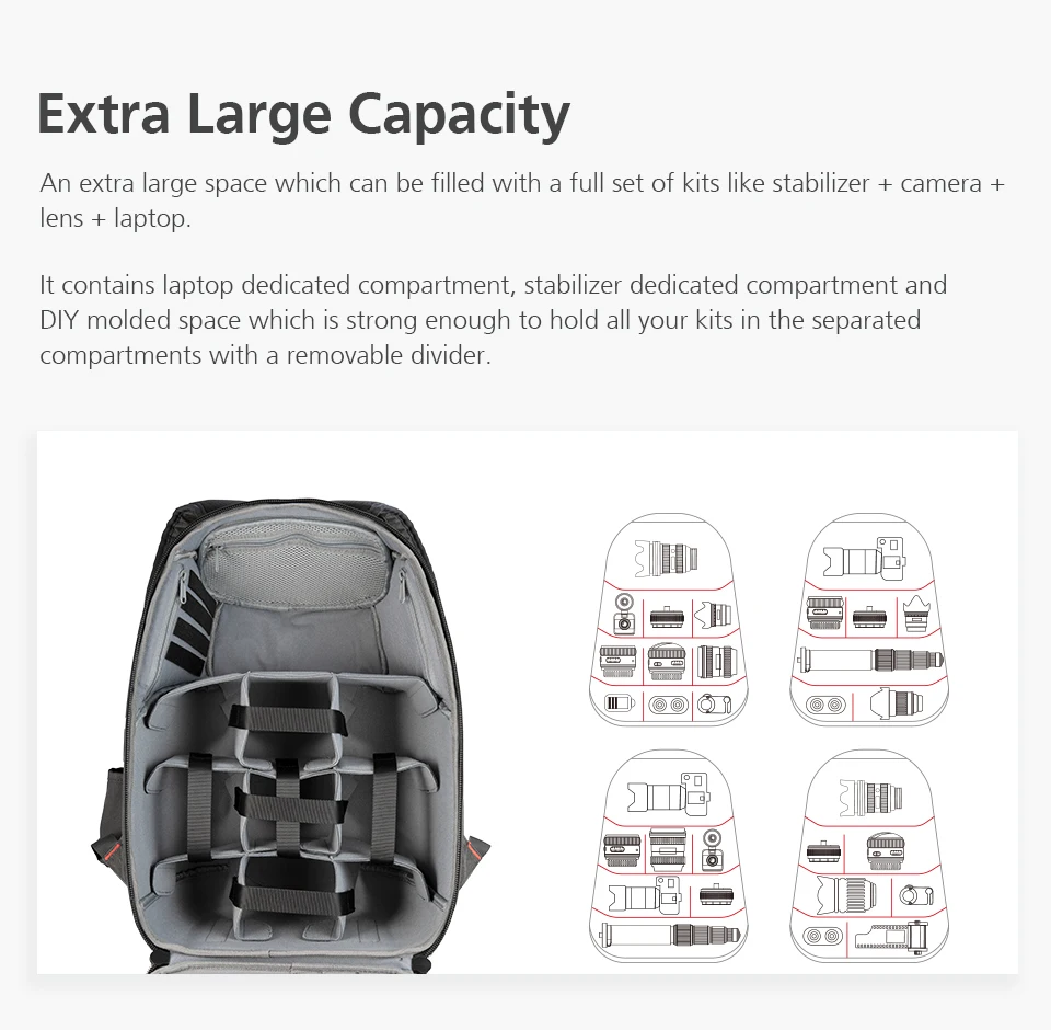ZHIYUN Gimbal Стабилизатор сумка большого размера многофункциональная посылка для крана 3/Weebill Lab/Crane 2/Crane Plus camera Packbag