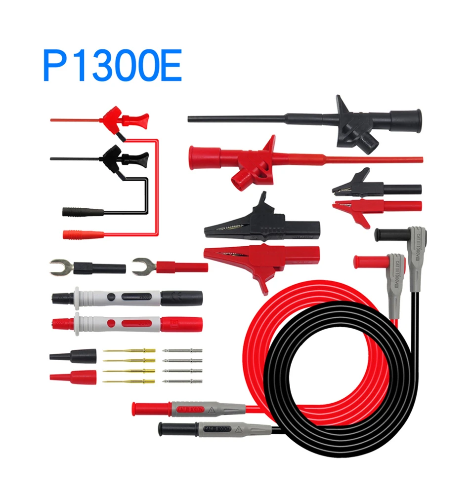 P1300E Cleqee P1300D P1300E P1300F сменный щуп тестера крюк и тест-комплекты выводов 4 мм штекер банана крокодил тестовая палка - Цвет: P1300E