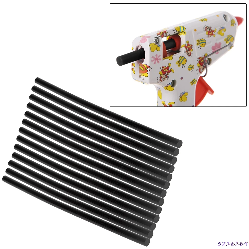 12pcs Hot Melt Glue Stick Black High Adhesive 7mm For DIY Craft Toys Repair Tool | Инструменты