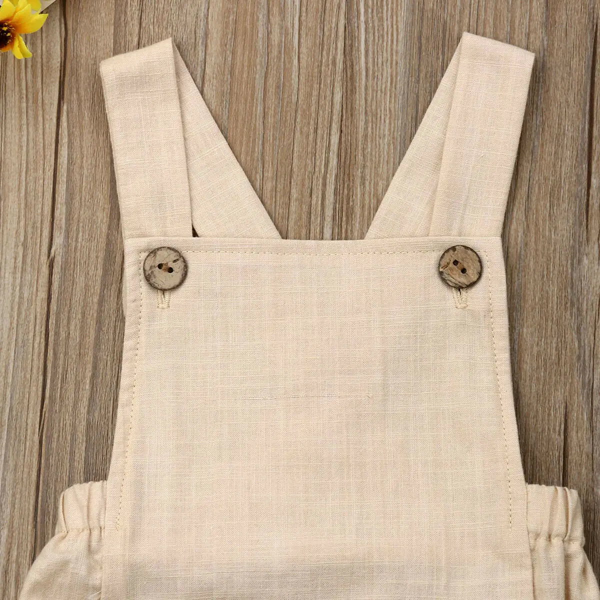Stripe Buttons Up Sleeveless Straps Baby Rompers |