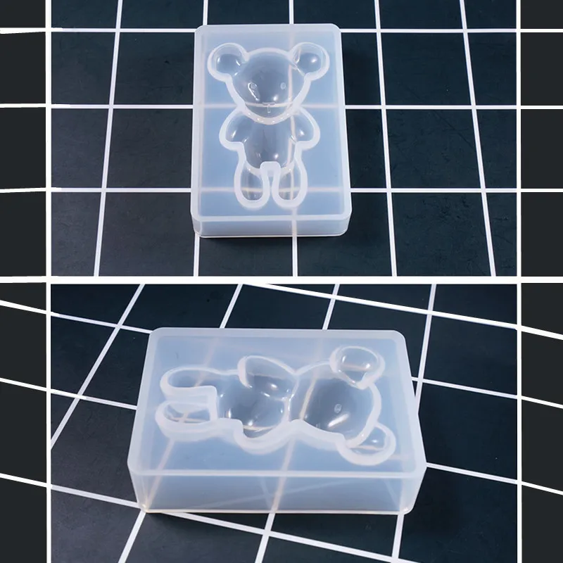 Эпоксидная форма с маленьким милым медведем Прозрачная силиконовая для шоколада
