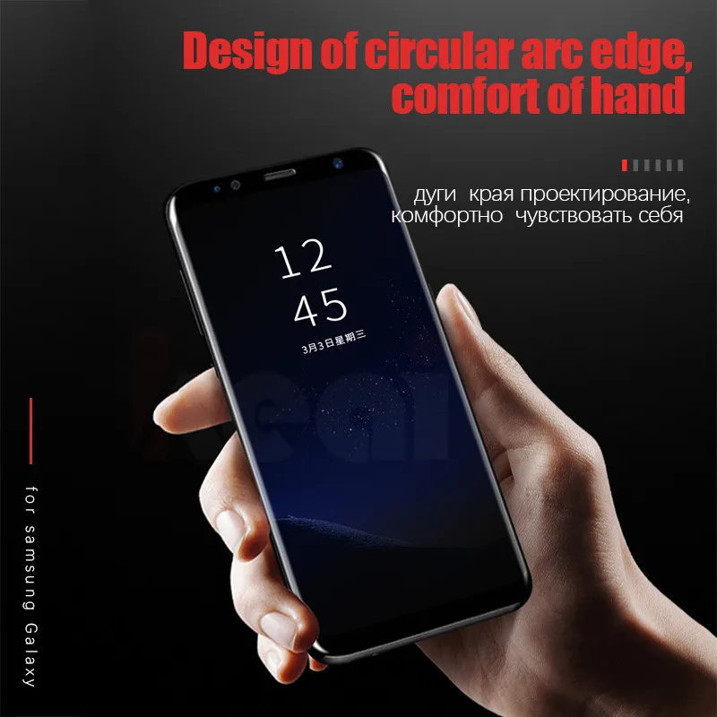 3D изогнутое полное покрытие 9H закаленное стекло для Samsung Galaxy S8 S9 Plus Note 8 S6 S7 Edge A3 A5 A7