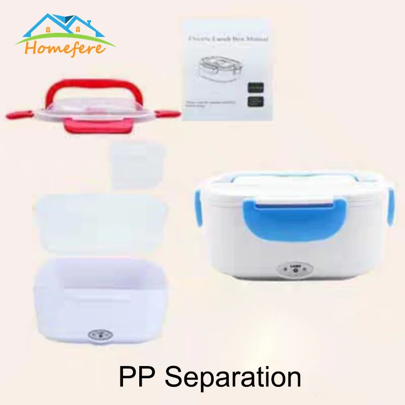 PP Separation Blue 1.5L 110V/220V Portable Electrical Lunch Box Office School Car Lunchbox Kids Heated Lunch Box bento Food Container Free Shipping - Color: PP Separation Blue