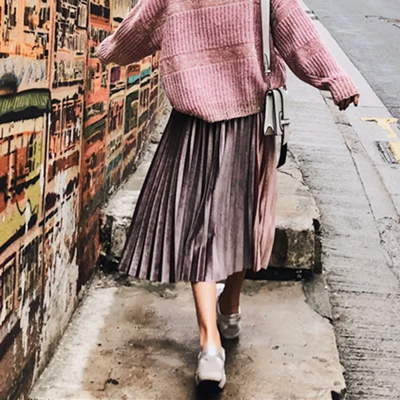 TWOTWINSTYLE бархатная юбка женские эластичные штаны с высокой талией из лоскутов со