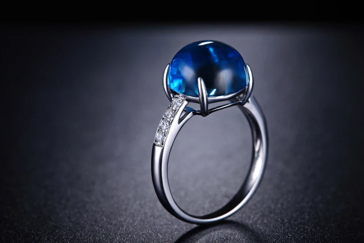 ZOCAI 2014 Новое поступление синий Секрет 7 0 CT натуральный топаз с 12 ct настоящий