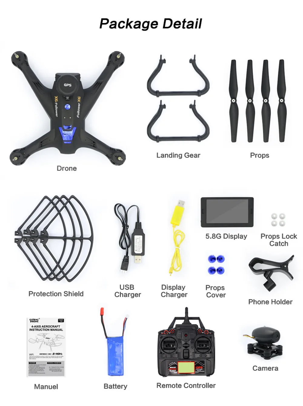 Новый ocday пульт дистанционного управления X183 5 8 ГГц 6 Axis Gyro WiFi FPV 1080 P Dual gps Follow Me