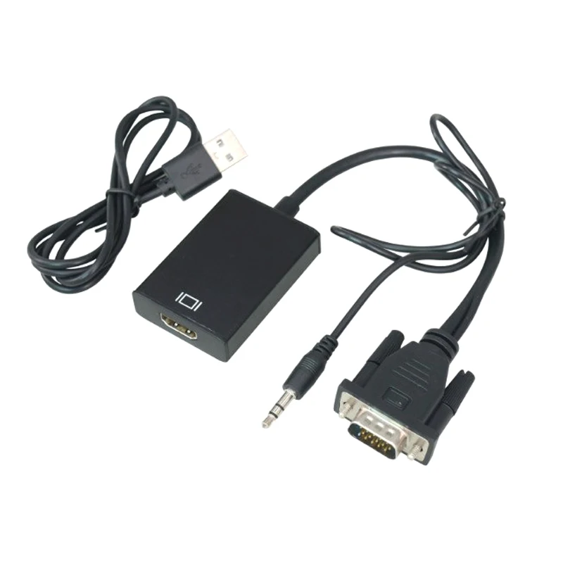 Конвертер VGA папа HDMI выход аудио USB кабель преобразования адаптер портативный для