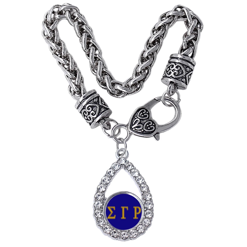 Модный греческий браслет с надписью SIGMA GAMMA RHO металлический подвеской для