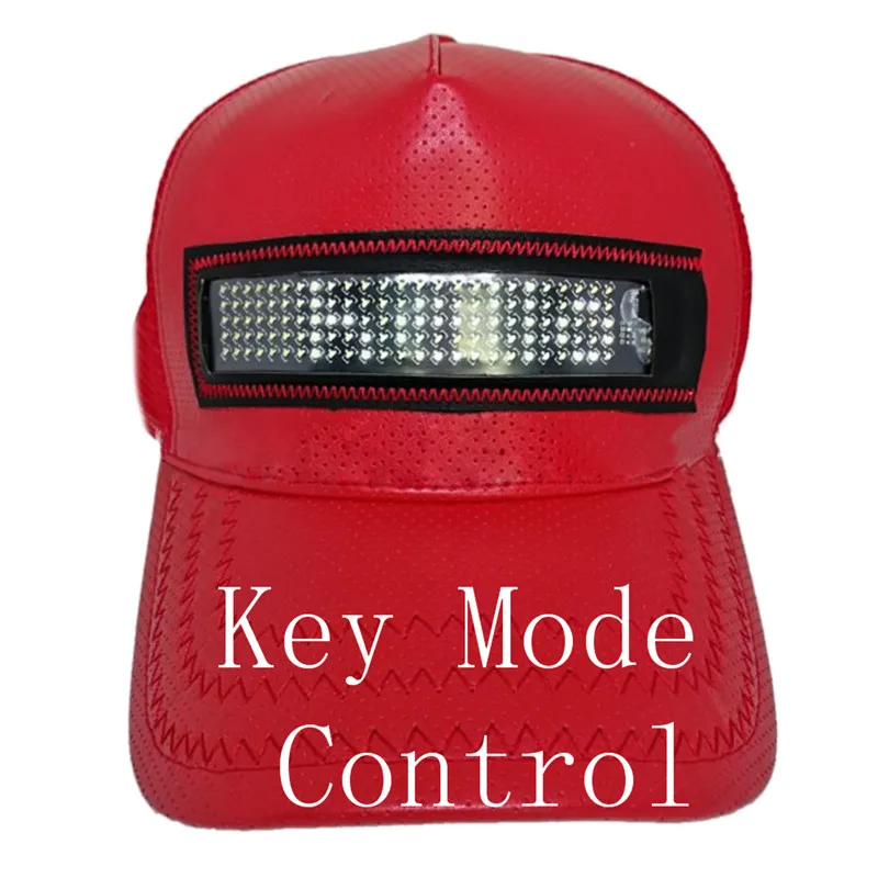 Red Key Mode Светодиодный Панель Bluetooth Бейсболка+ Bluetooth светодиодный солнцезащитных очков череп мобильный телефон app-соединением Беспроводной Динамичный рисунок мигающие очки - Color: Red Key Mode
