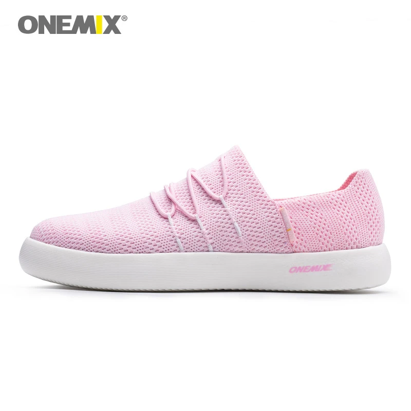 Женские и мужские кроссовки ONEMIX розовые легкие на платформе спортивная обувь для