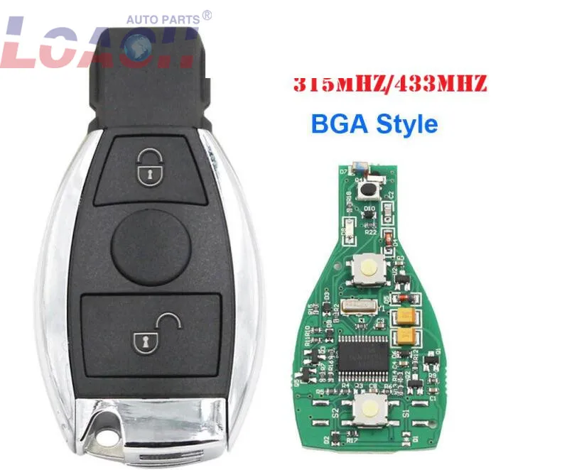 10psc/лот Smart Remote Key 2 кнопки 315/433 МГц BGA стиль с чипом для Mercedes-Benz 2000
