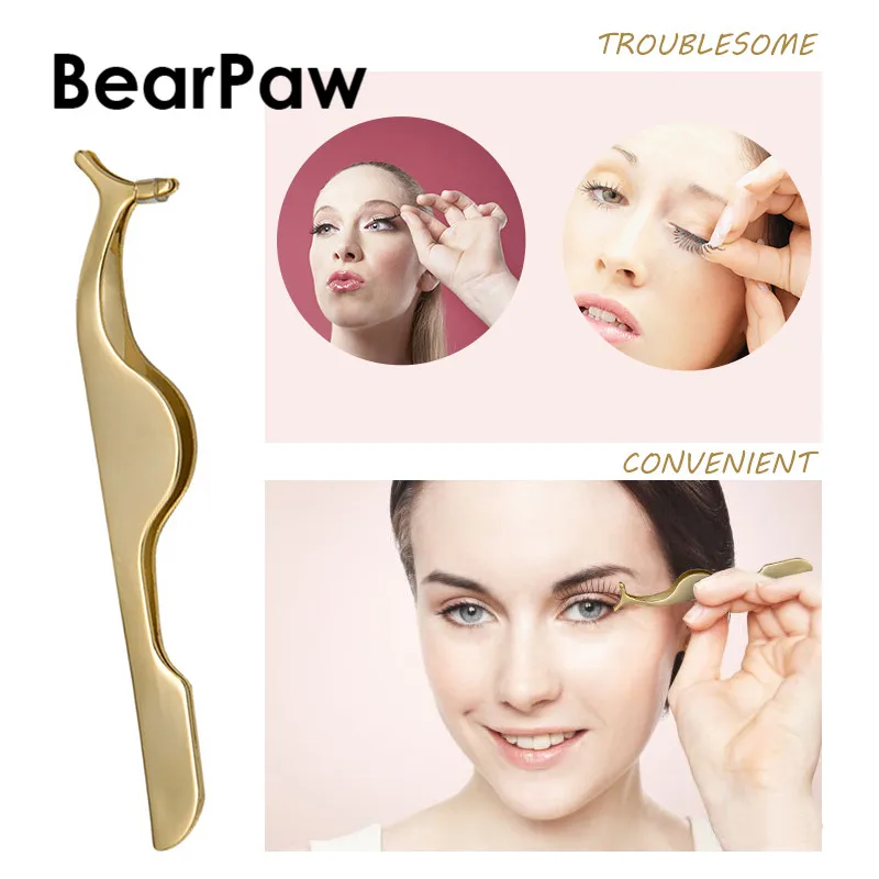 BearPaw 1 шт. пинцеты для накладных ресниц пинцет наращивания 3d зажим щипцы макияжа
