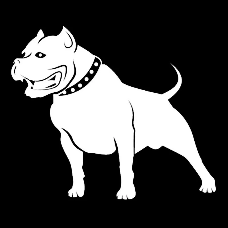 Черные автомобильные наклейки с собаками Pitbull 13 7*11 7 см милая Водонепроницаемая