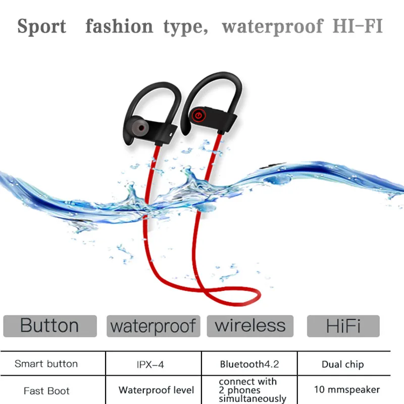 Super bass bluetooth наушники беспроводные наушники bluetooth наушники IPX4 Водонепроницаемый Спорт для Pioneer e70w RugGear RG970 P