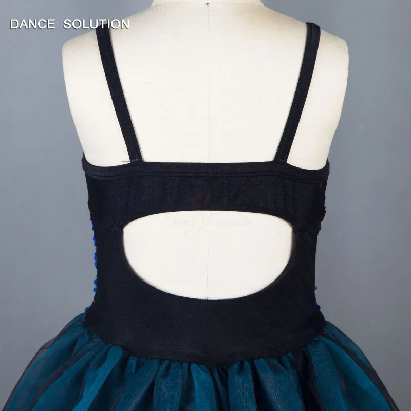 Black Bodice with Keyhole and Leotard Skirt Romantic Ballet Tutu for Girl Kid Stage Performance Costume Practice Dancewear 19018 |