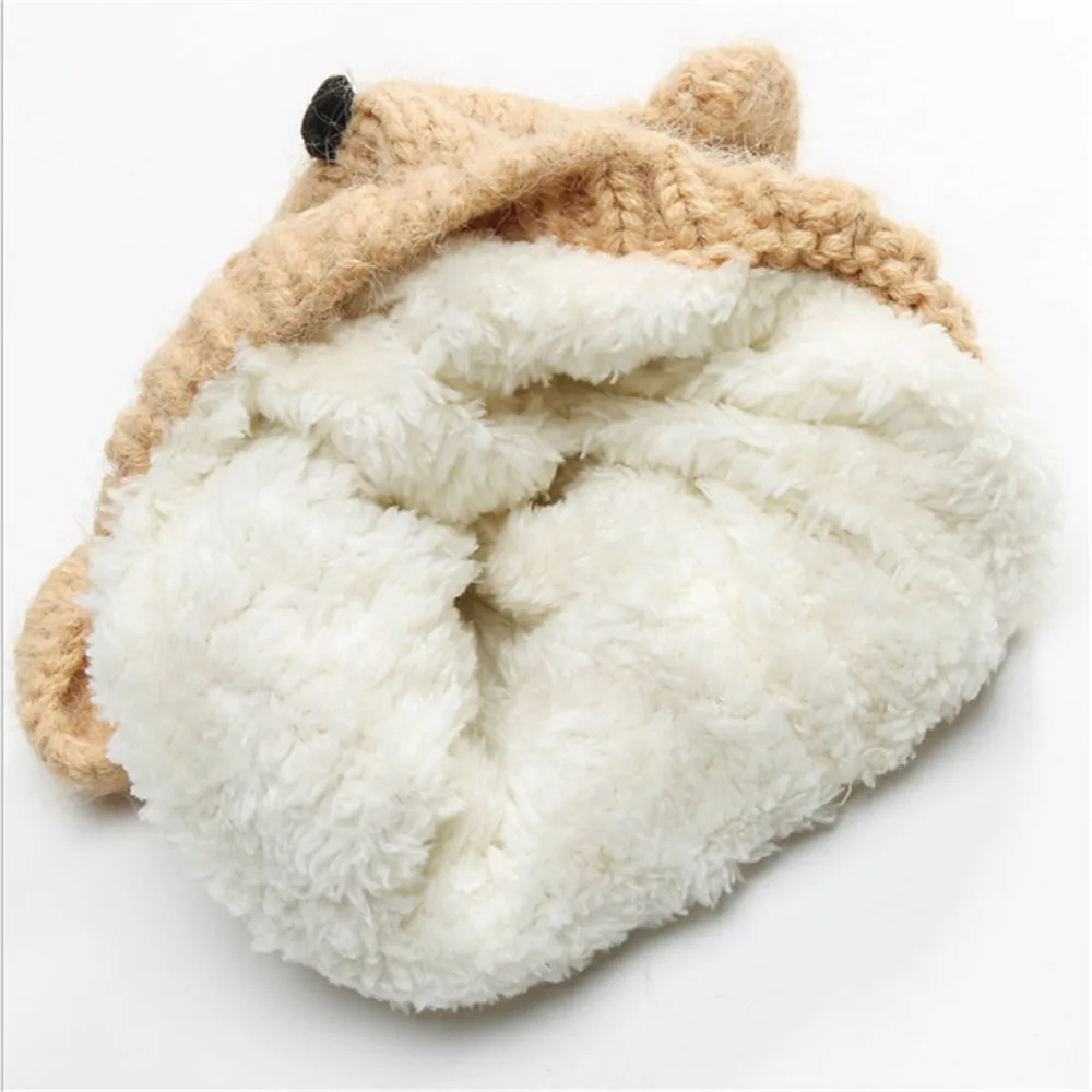 Baby Winter Hat Cartoon Toddler Girls Boys Embroidered Wool Cap Warm Knit Caps Photography Accessories Suit For 1-6T Kids | Детская