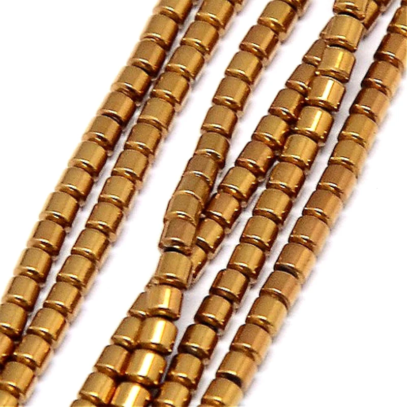 Гальванические немагнитные нитки из гематита колонна класса AAAA золотое покрытие