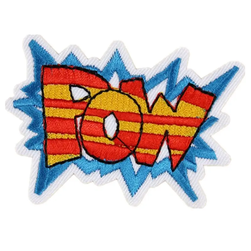 Вышитые Прошитые термоклейкие нашивки POW модальные слова значок для сумки джинсы