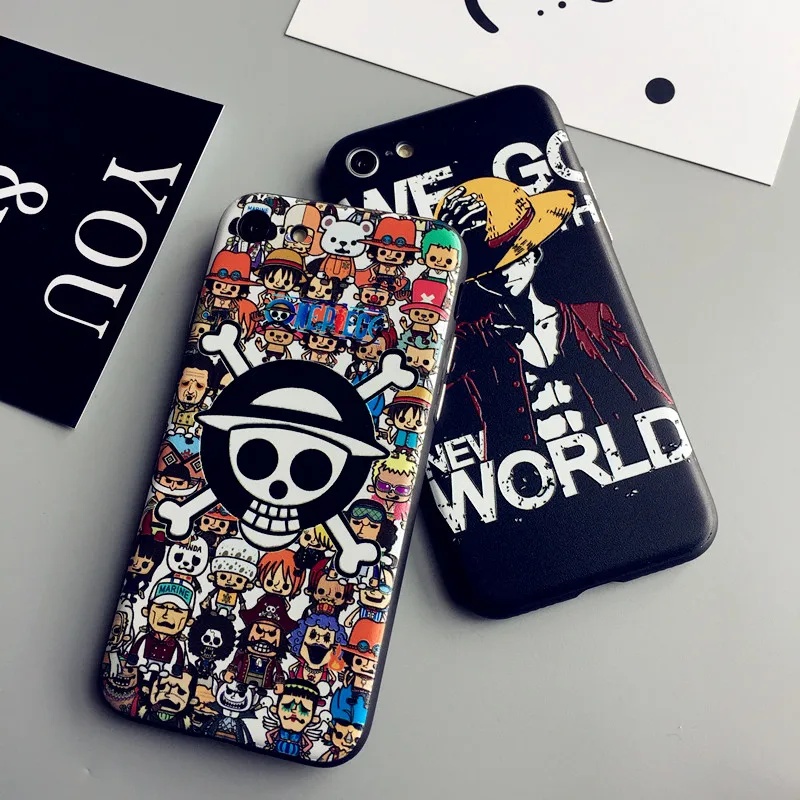 Рельефный чехол Luffy для iPhone 7 plus + Передняя пленка из закаленного стекла 8 6 6s чехлы