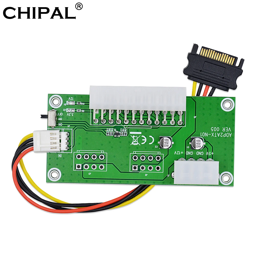CHIPAL ATX ADD2PSU 24PIN к 4PIN Molex источник питания двойной PSU Райзер карта синхронизации