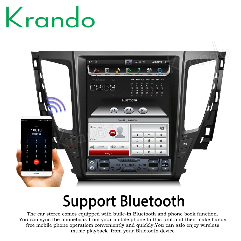 Krando Android 8,1 12," tesla стиль вертикальный экран автомобиля радио для Mitsubishi pajero+ gps навигация Мультимедиа Плеер