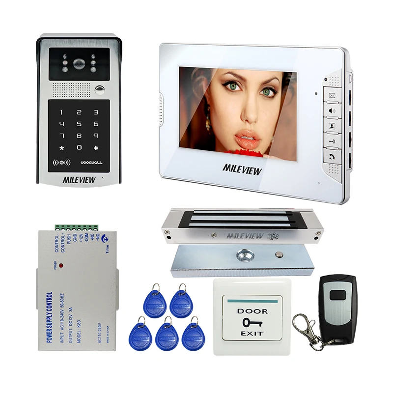 Бесплатная доставка Новый 7 &quotвидео домофон системы белый монитор 700TVL открытый