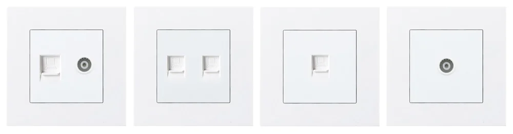 Rj45 настенная розетка Интернет-розетка с ТВ-розеткой двойная компьютерная розетка ПК пластиковая панель RJ45 Интернет-компьютерный разъем
