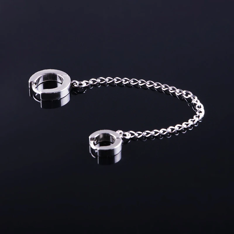 Серьги-кольца, длинная цепочка, серебряные, черные, Золотые серьги, хрящи, пирсинг, ювелирные изделия для женщин и девочек,, подарок на день матери