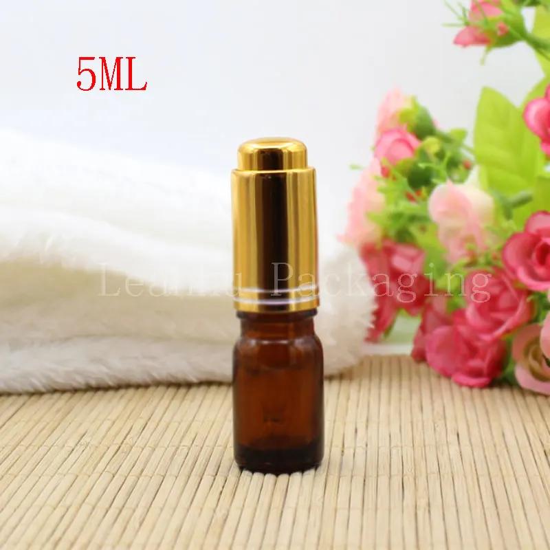 5ML Brown Glass Dropper Bottle, 5CC Essential Oil/Perfume/Essence Packaging Bottle, Empty Cosmetic Container