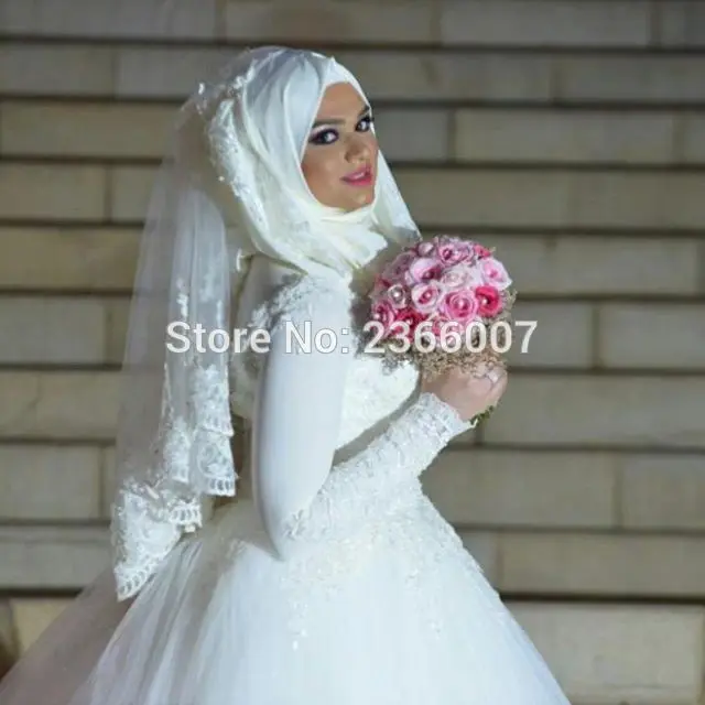 KSD466 vestidos de novia 2017 long sleeves Musilm brautkleid hijab wedding dresses turkey dress gowns | Свадьбы и торжества