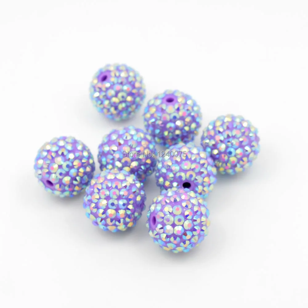 20 мм фиолетовый AB горный хрусталь Берри Бусины Коренастый Bubblegum Бусины|chunky bubblegum