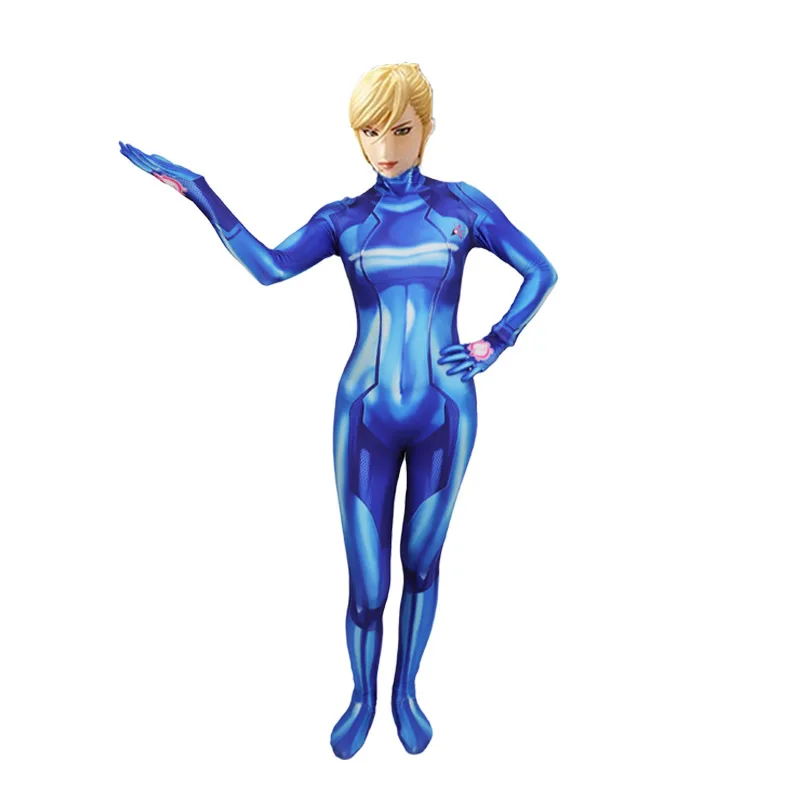 Костюм для косплея Samus Zero Aran комбинезон из спандекса с 3D принтом лайкры костюм на