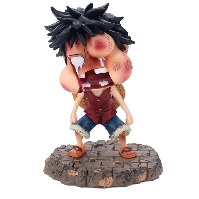 

Милый аниме цельный Обезьяна D Luffy боевой поврежденный побит Луффи ПВХ экшн-Фигурка Статуя Коллекционная модель игрушки кукла подарок 15 см