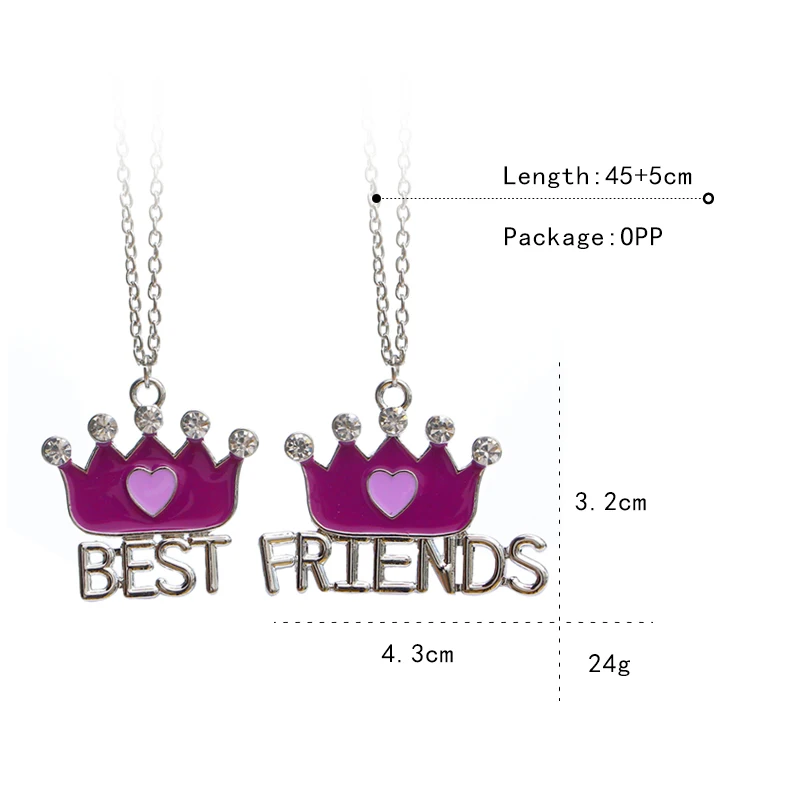 Карамельный цвет ожерелье BFF для 2 3 4 лучшие друзья сердце сломанные ожерелья обувь цветок радуга звезда Луна корона ожерелье подарок крылья