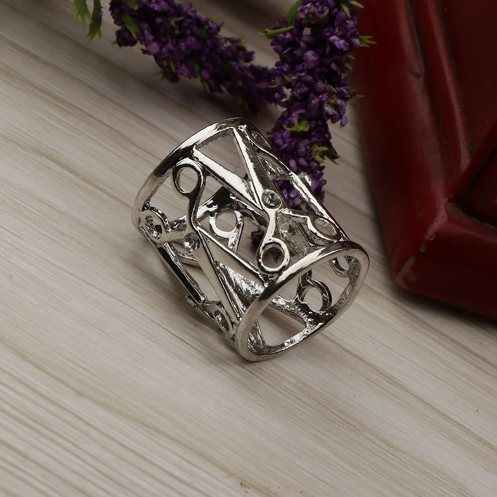 MagiDeal Clear Crystal Rhinestone Scarf Ring Clip Scissor Shape Hollow Out Tube Buckle | Украшения и аксессуары