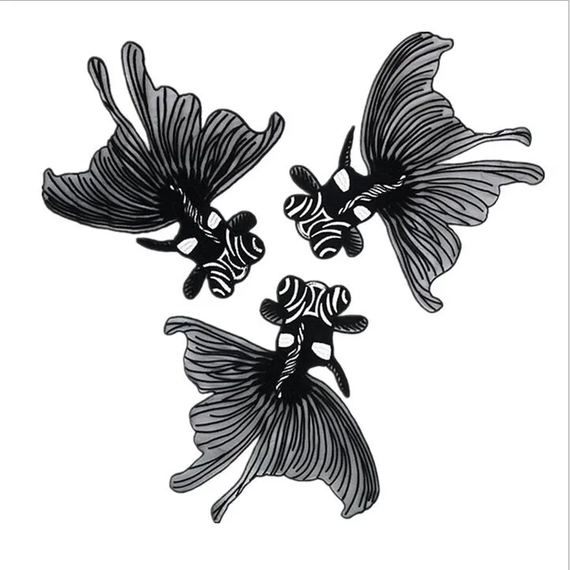 1 шт. вышитые нашивки с крупной рыбой аппликация для одежды аксессуары сделай сам