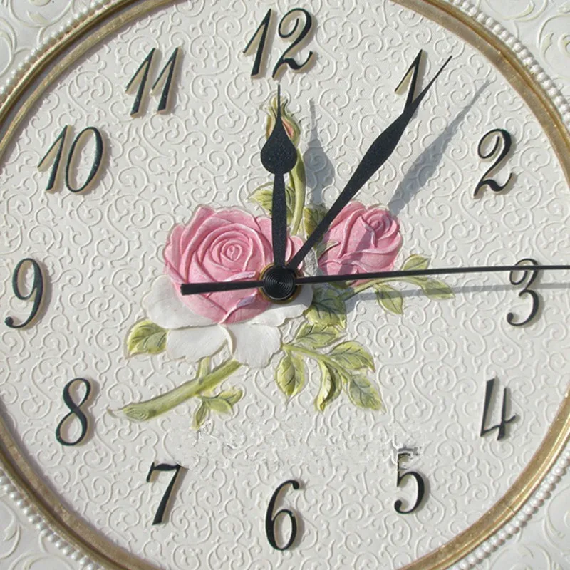 2017 настенные часы Meijswxj Saat в виде роз обои из смолы|rose clock|wall clockresin clock |