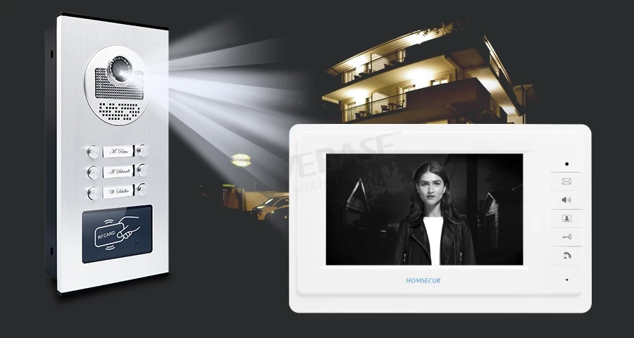 HOMSECUR " Multi квартиры видео-безопасный дверной звонок Домофон+ RFID для наружной установки