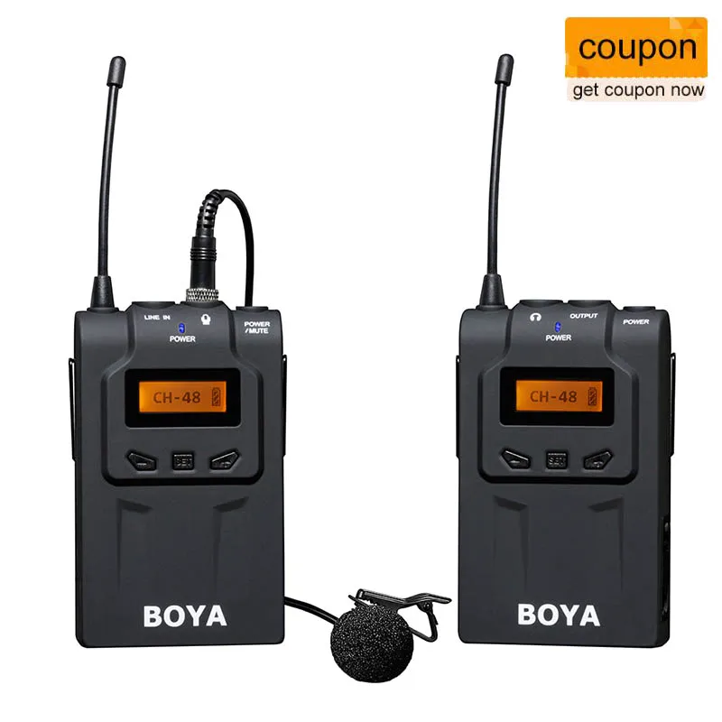 BOYA BY WM6 UHF профессиональная беспроводная система микрофона Lavalier для DSLR камеры