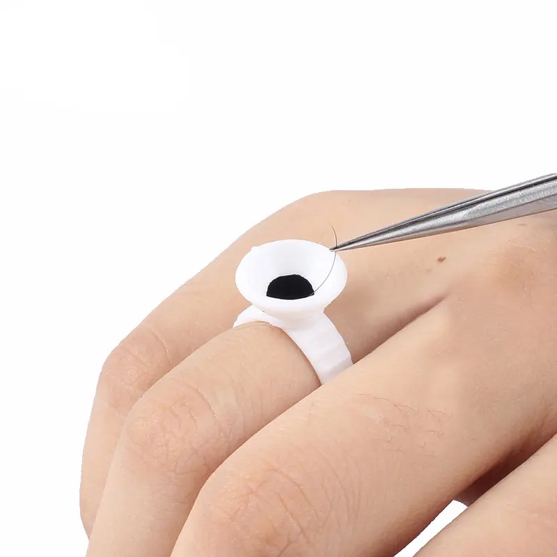 

100pc False eyelash glue ring, plastic cup