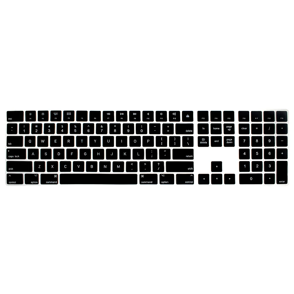 Black HRH силиконовый чехол для клавиатуры, защитная клавиатура для Apple Magic Keyboard с цифровой клавиатурой A1843 MQ052LL/A, выпущена в году - Цвет: Black