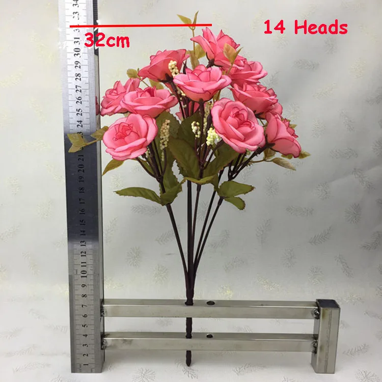 14 головок шелковые розы букет для вечеринок европейский стиль центральный