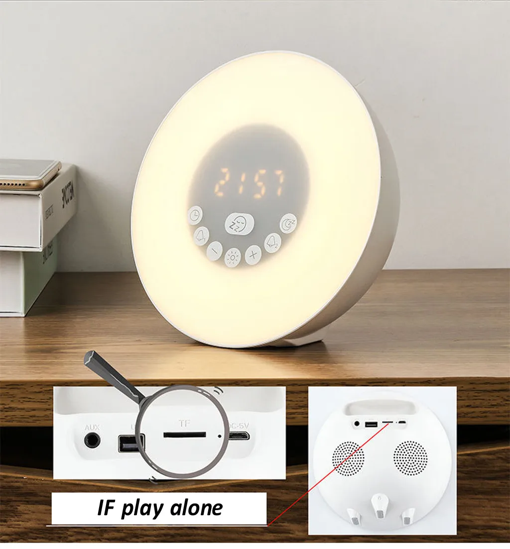 Будильник с подсветильник кой будильник симуляция восхода солнца Bluetooth динамик