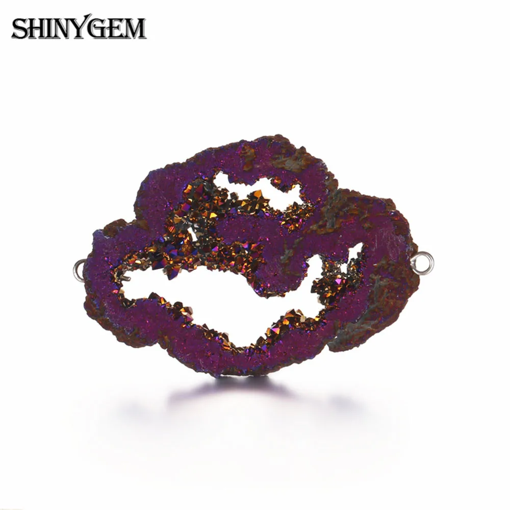 ShinyGem 5 шт. нестандартные натуральные Кристальные подвески необработанные жеоды