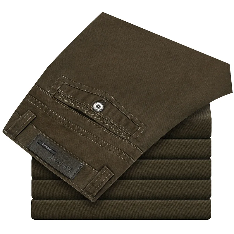 Однотонные повседневные брюки мужские свободные зимние плотные 2020 хлопковые