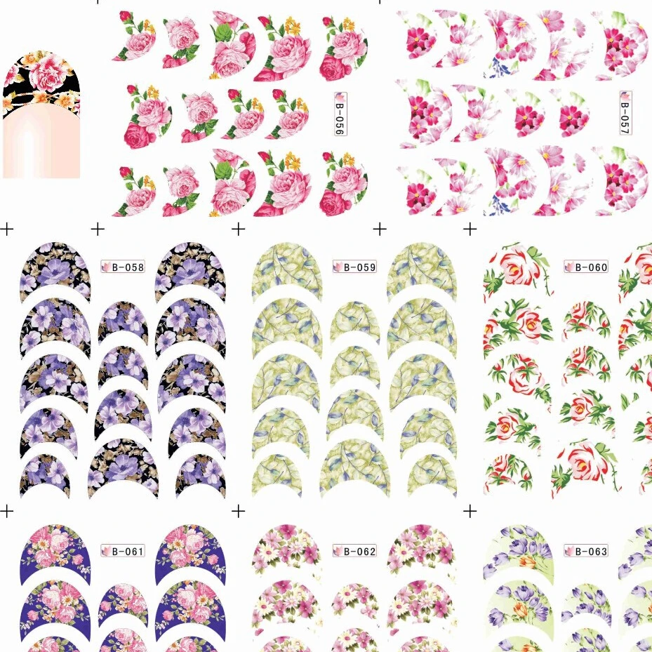 KADS 11Sheet/SET Water Decal France Round Series Nail Water Sticker wraps stickers for nails for water transfer nail sticker