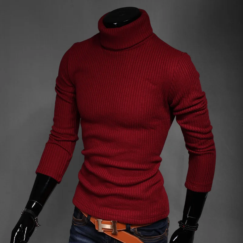 Мужская трикотажная водолазка базовая джемпер пуловер для осени и зимы MQ207 |