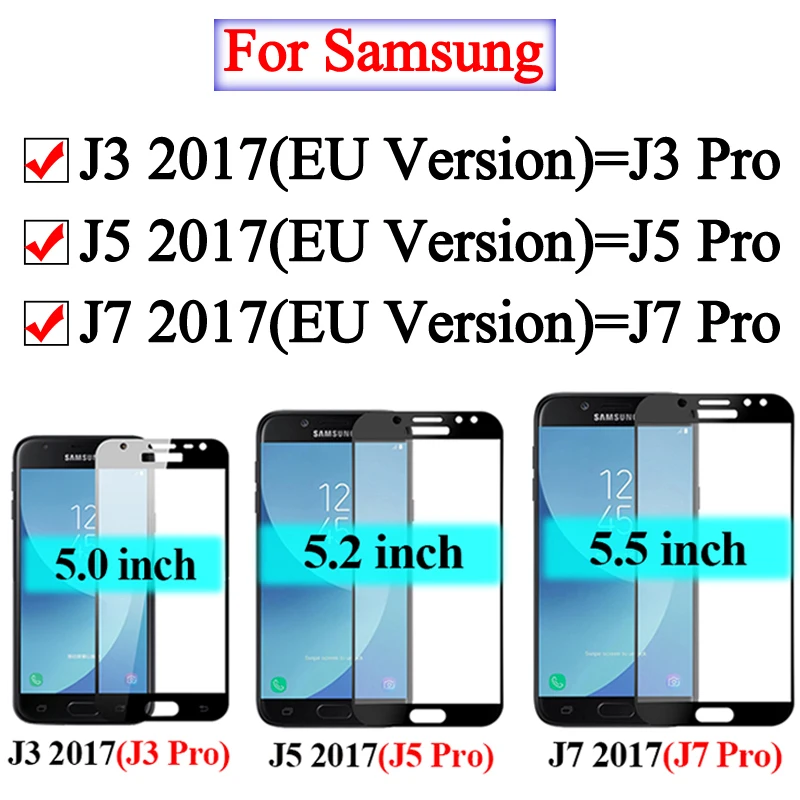 Защитный лист для Samsung Galaxy J5 J7 J3 2017 Samsun J 5 7 3 закаленное стекло Samsumg Galax 5J 7J 3J защита